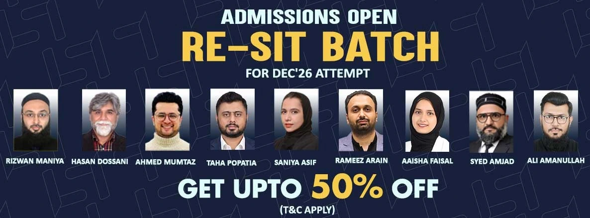 Admissions Open – Re-sit Batch Dec 2026 & Regular Batch Mar 2027 (T&C Apply)
